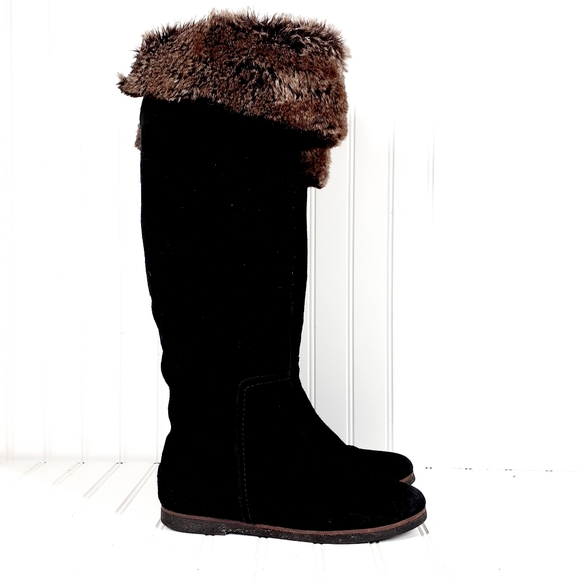 Sam Edelman Orlando Suede Knee High Faux Fur Boots H771 - Picture 6 of 13